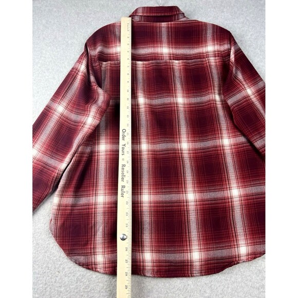 Jachs Girlfriend Shirt Womens Medium Red Flannel Button Up Outdoors Cabin - Picture 8 of 14